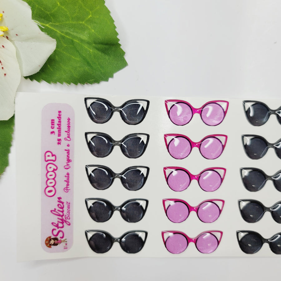 Adhesive Resin Sunglasses for Clays Multicolor STY O009 3cm (SM) 25 Units