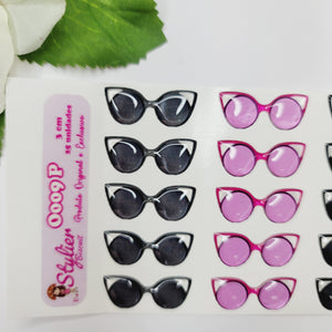 Adhesive Resin Sunglasses for Clays Multicolor STY O009 3cm (SM) 25 Units