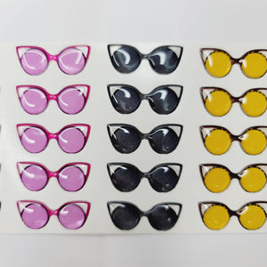 Adhesive Resin Sunglasses for Clays Multicolor STY O009 3cm (SM) 25 Units