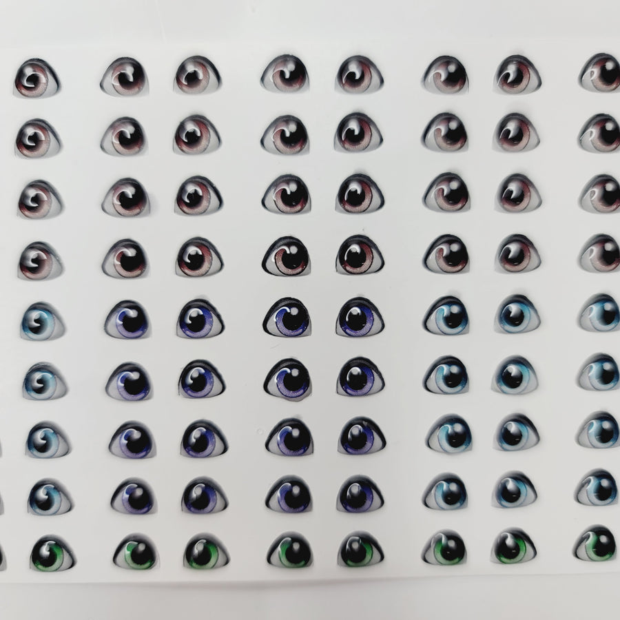 Adhesive Resin Eyes for Clays Multicolor STY R105 PP (X-SM) 72Pairs