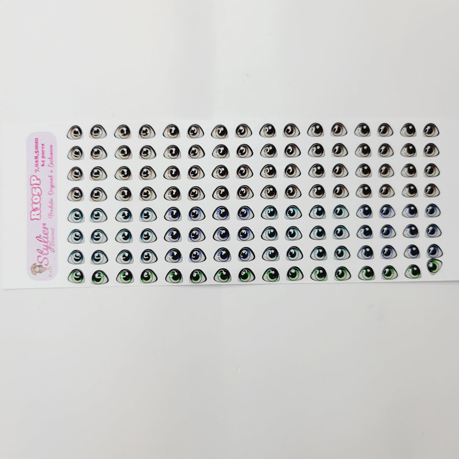 Adhesive Resin Eyes for Clays Multicolor STY R105 P (SM) 64Pairs