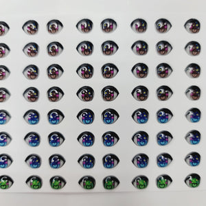 Adhesive Resin Eyes for Clays Multicolor STY R107 PP (X-SM) 64Pairs