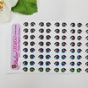 Adhesive Resin Eyes for Clays Multicolor STY R107 PP (X-SM) 64Pairs