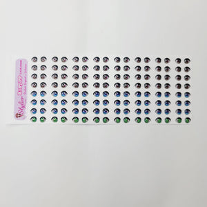 Adhesive Resin Eyes for Clays Multicolor STY R107 PP (X-SM) 64Pairs