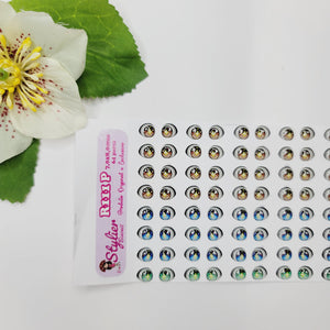 Adhesive Resin Eyes for Clays Multicolor STY R111 P (SM) 64Pairs