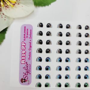 Adhesive Resin Eyes for Clays Multicolor STY R119 PP (X-SM) 72 Pairs