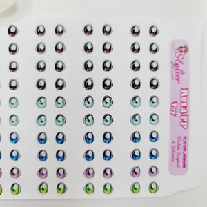 Adhesive Resin Eyes for Clays Multicolor STY R014 (X-SM - PP) 40Pairs