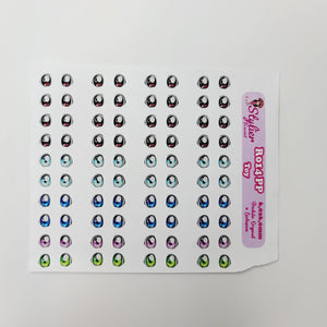 Adhesive Resin Eyes for Clays Multicolor STY R014 (X-SM - PP) 40Pairs