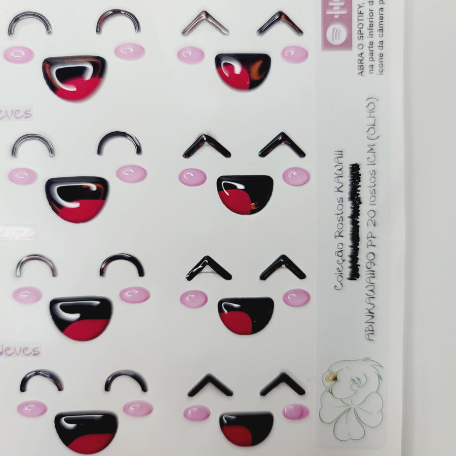 Adhesive Resin Eyes for Clays - Kawai PP (SM) 1 cm  20Pairs