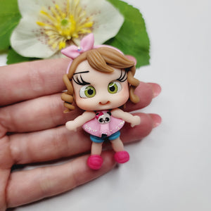 Caterine #627 Clay Doll for Bow-Center, Jewelry Charms, Accessories, and More