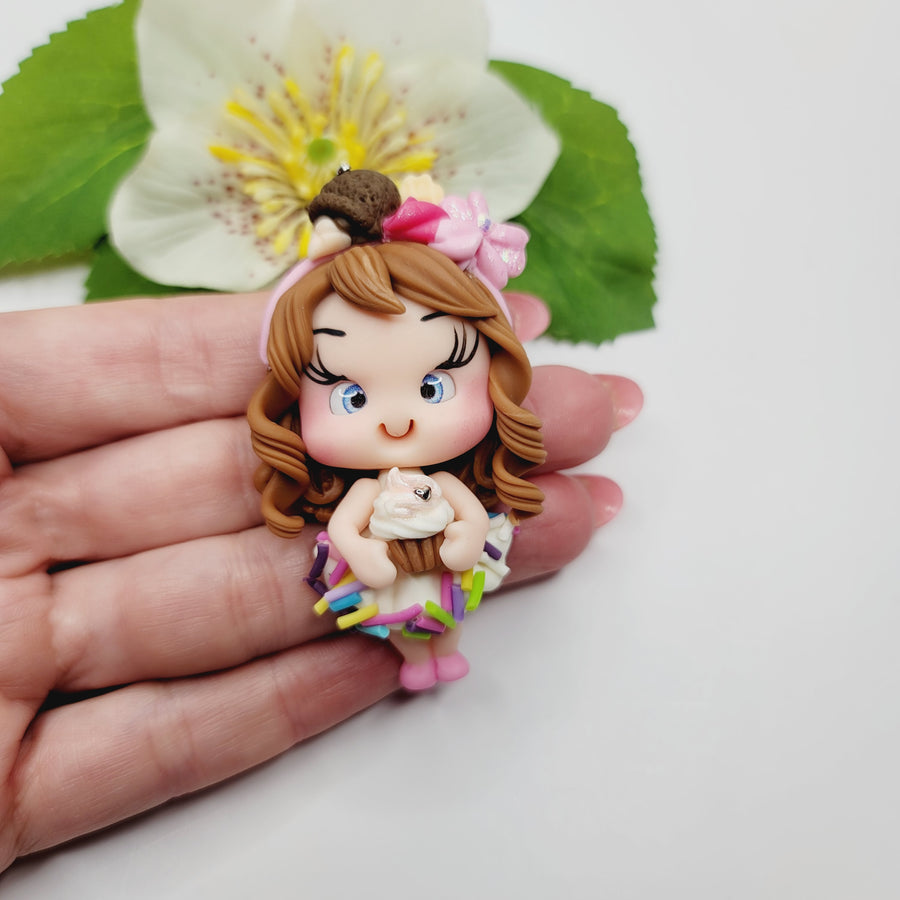 Lorelei #629 Clay Doll for Bow-Center, Jewelry Charms, Accessories, and More