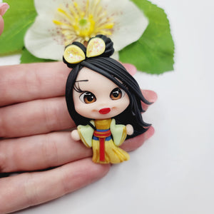 Mulan 2 #633 Clay Doll for Bow-Center, Jewelry Charms, Accessories, and More