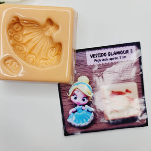 MD #80 Glamour Dress 3 Silicone Mold