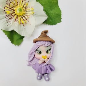 Witch Lavender #654 Clay Doll for Bow-Center, Jewelry Charms, Accessories, and More