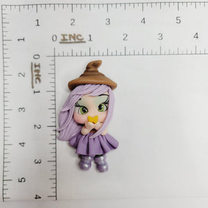 Witch Lavender #654 Clay Doll for Bow-Center, Jewelry Charms, Accessories, and More