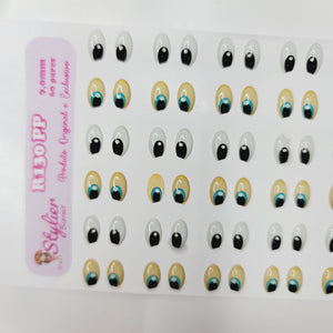 Adhesive Resin Eyes for Clays Multicolor R130 PP (X-SM) 60 Pairs