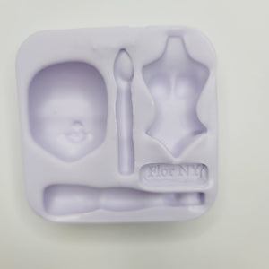 Powerful Woman Cake Top  Silicone Mold FNY #25