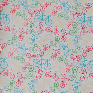 Colorful Bicyles Faux Leather Printed Vinyl Sheet #2