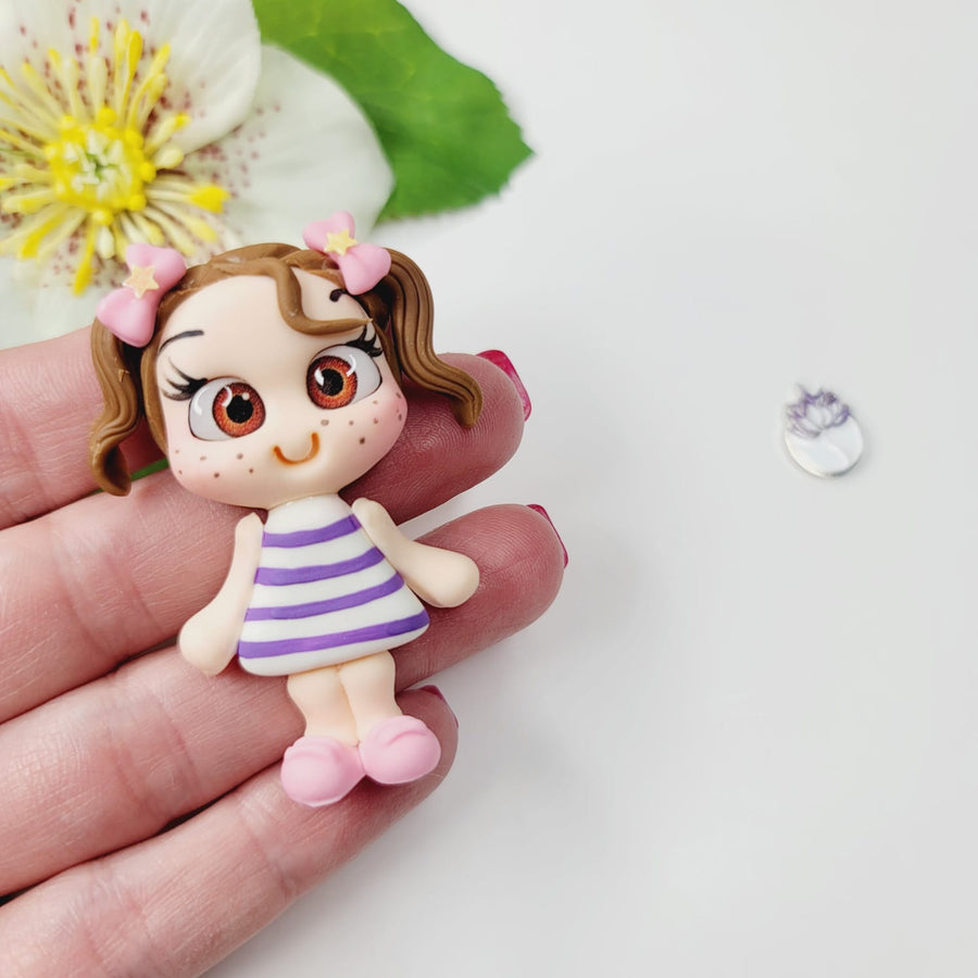 Flor The Mascote #667 Clay Doll for Bow-Center, Jewelry Charms, Accessories, and More