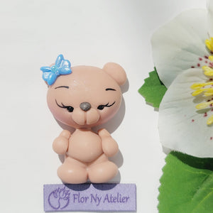 Fudge Bear #222 Clay Doll for Bow-Center, Jewelry Charms, Accessories, and More