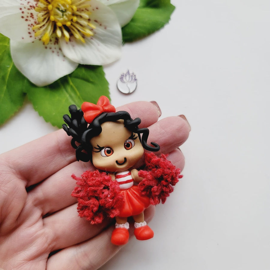 Brianna Cheerleader #084 Clay Doll for Bow-Center, Jewelry Charms, Accessories, and More