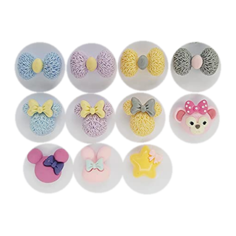 Bear, Bow, Star Flatback Resin Cabochon - G1/G4 - set of 5