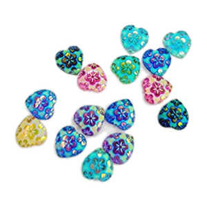 Resin Flatback Little Hearts for Craft - Mixed Colors - Set of 15