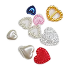 Resin Flatback Hearts for Craft - Mixed Colors - Set of 10
