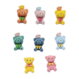 Cute Bear Resin Cabochon Charms Flatback for DIY - A1/A8 - Set of 5