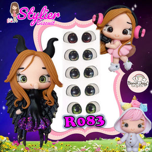 Adhesive Resin Eyes for Clays Multicolor STY R083 PP 72Pairs