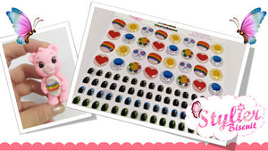 Adhesive Resin Eyes and Stickers for Clays Multicolor STY Love Bear PP Mix 40 pairs