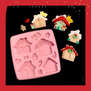 Gingerbread Houses Silicone Mold KKA #52