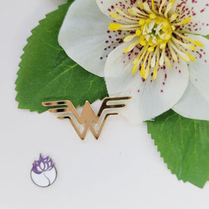 Acrylic Wonder Woman Sign Appliques for Hairbow and DIY Projects - GOLD