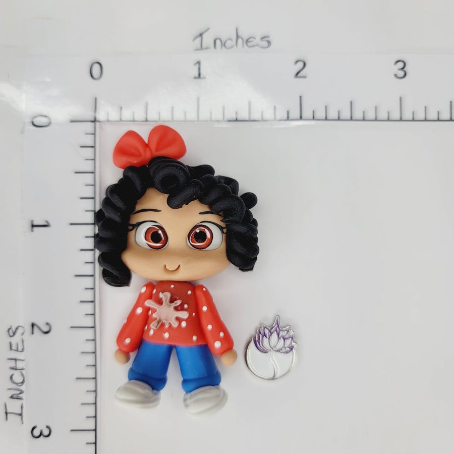 Amara #017 Clay Doll for Bow-Center, Jewelry Charms, Accessories, and More