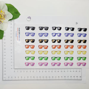 Adhesive Resin SunGlasses for Clays MNC 525 Tradicional 3cm 35 Units (Multicolor)