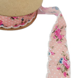 Vintage Floral Ribbon - 1" (25mm) - Sold by the Yard