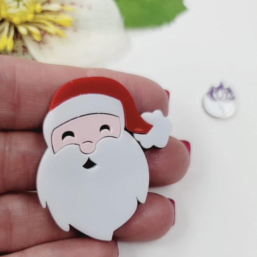 Santa's Face Double Acrylic Apliques