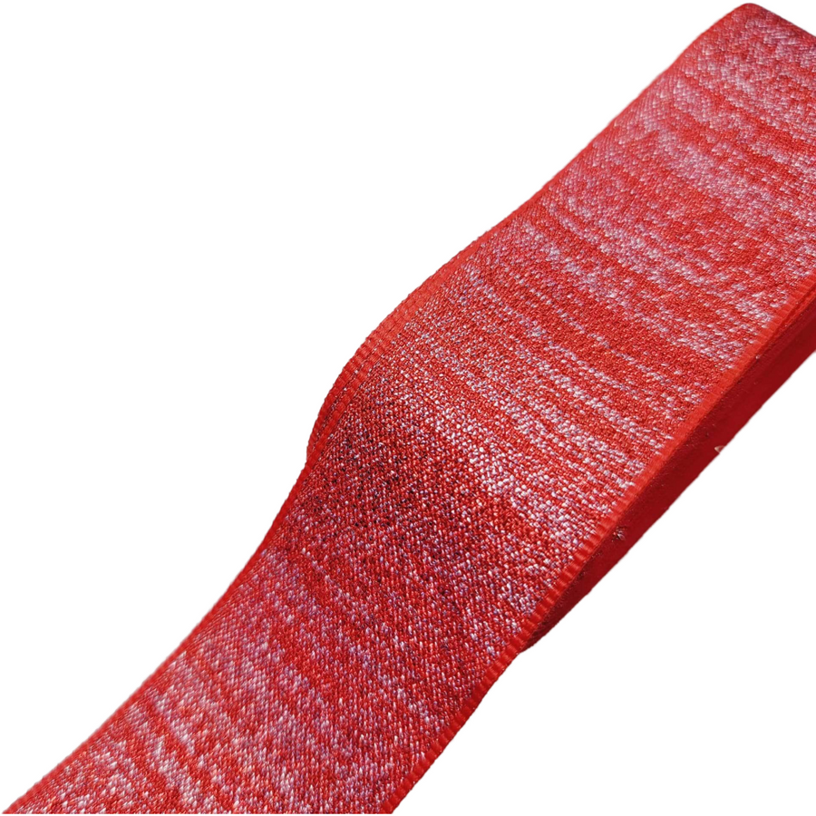 Red Satin/Lurex Ribbon - 027705 - 1 1/2" (40mm) -  5 yards