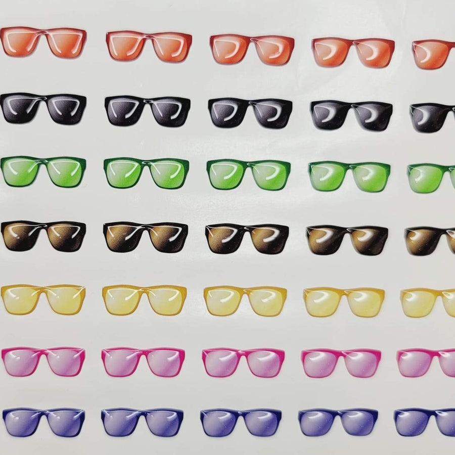 Adhesive Resin SunGlasses for Clays MNC 525 Tradicional 2.2cm 56 Units (Multicolor)