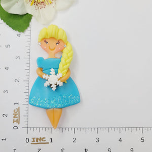 Blond Princess 4.5" Flexible Cold Porcelain Clay Doll #076 for Bow-Center, Jewelry Charms, Accessories, and More