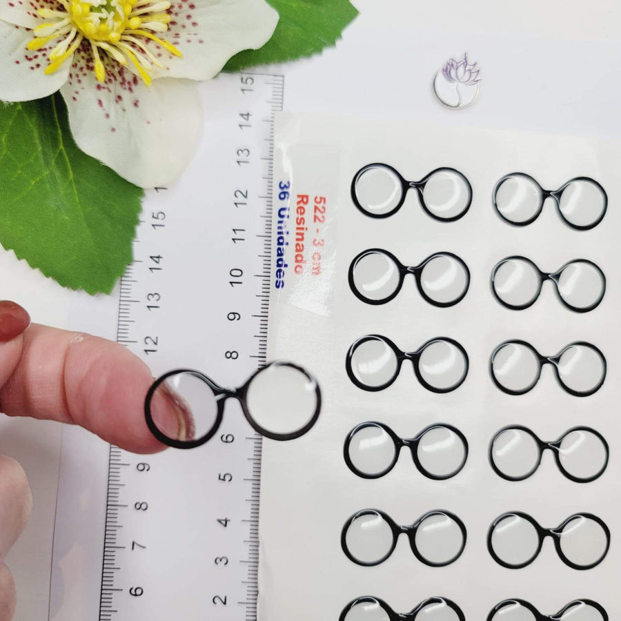 Adhesive Resin Eye Glasses for Clays MNC 522  3cm 66 Units