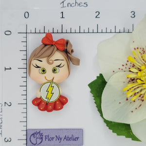 Flash Super Girl #215 Clay Doll for Bow-Center, Jewelry Charms, Accessories, and More