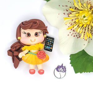 Gianna Digital Influencer #231 Clay Doll for Bow-Center, Jewelry Charms, Accessories, and More