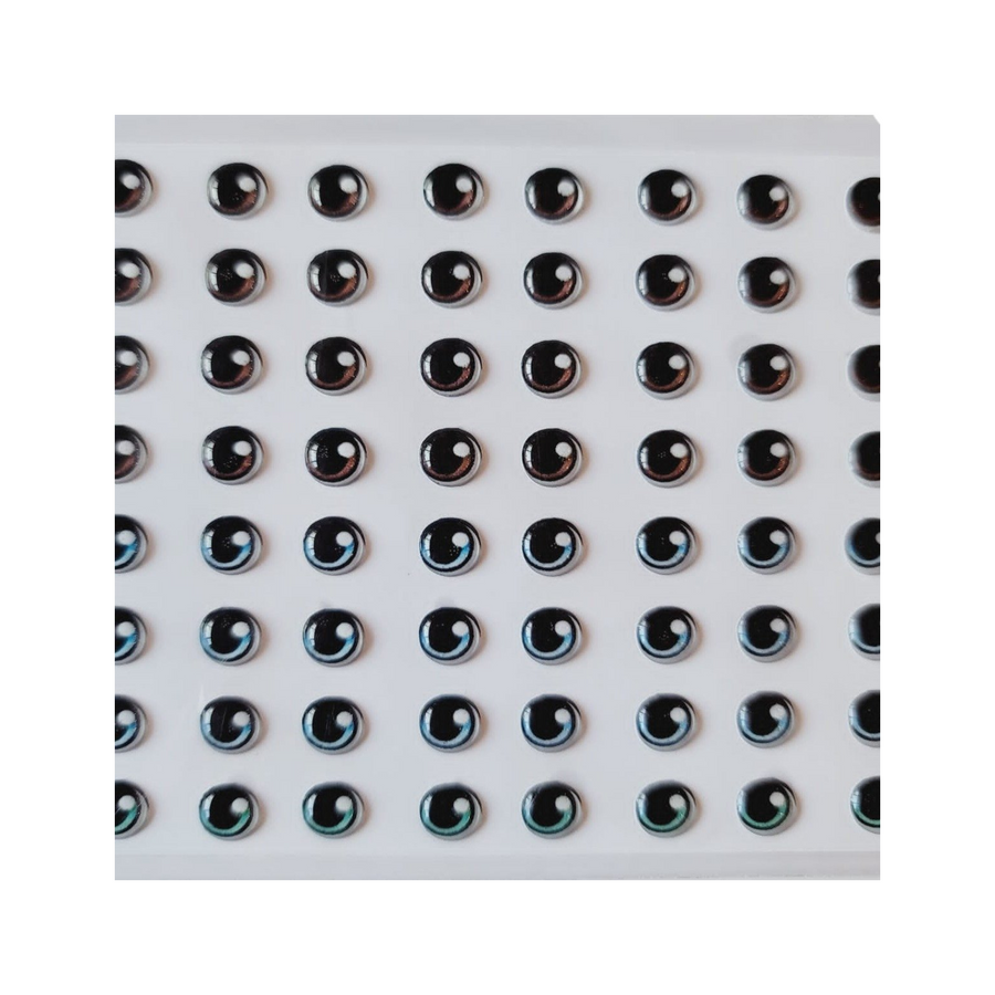Adhesive Resin Eyes for Clays Multicolor STY R029 PP 64Pairs