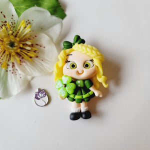 Alaina #008 Clay Doll for Bow-Center, Jewelry Charms, Accessories, and More