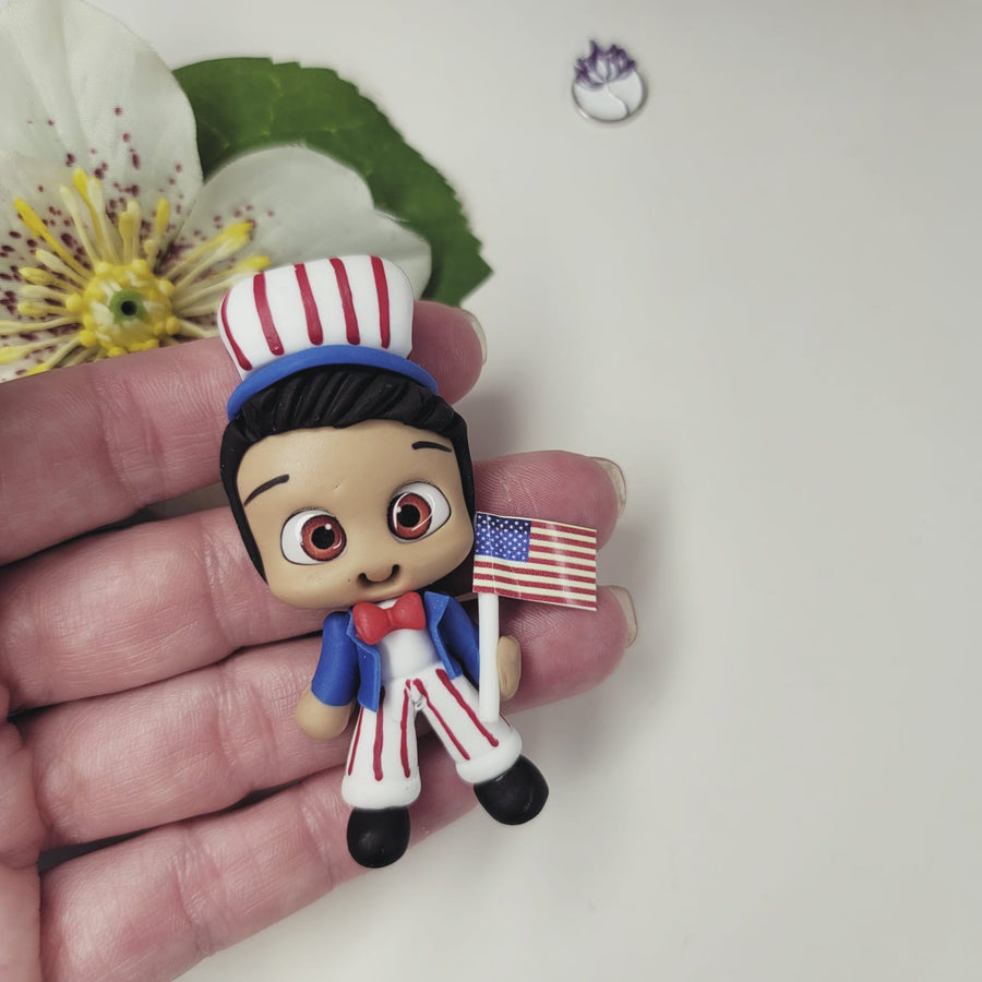 Obama #438 Clay Doll for Bow-Center, Jewelry Charms, Accessories, and More