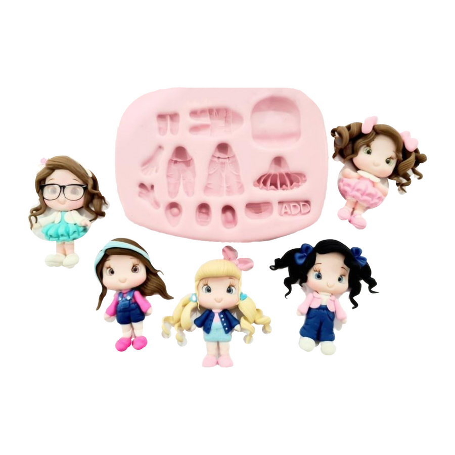 Fashionable Little Girls Silicone Mold ADD #22