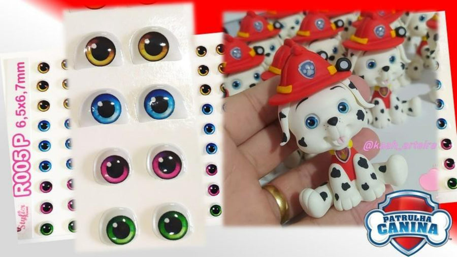 Adhesive Resin Eyes for Clays Multicolor STY R005 P 72 Pairs