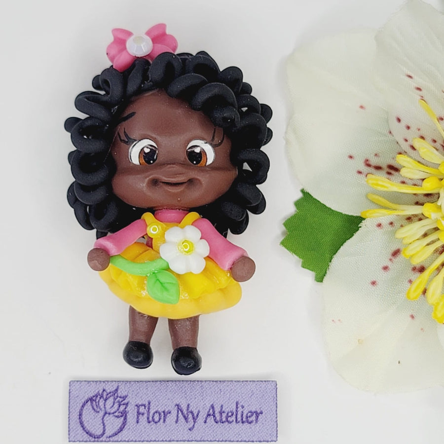 Nia  #432 Clay Doll for Bow-Center, Jewelry Charms, Accessories, and More