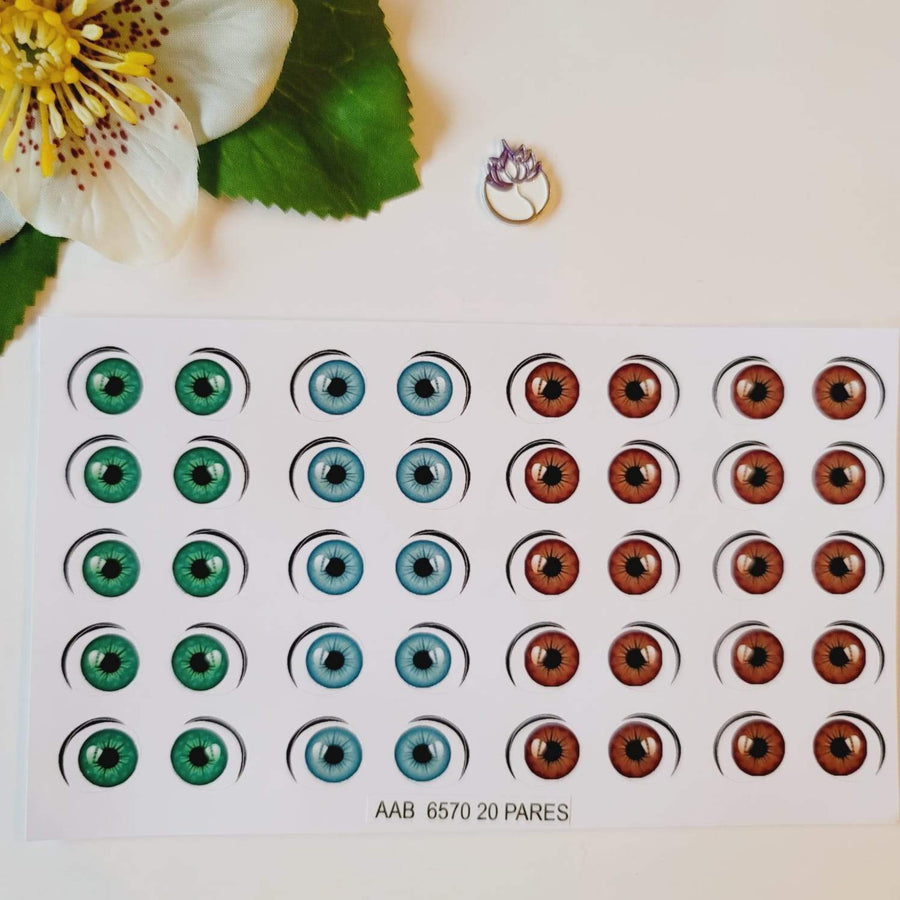 Adhesive Eyes for Clays Multicolor AAB 6570 XL 20Pairs